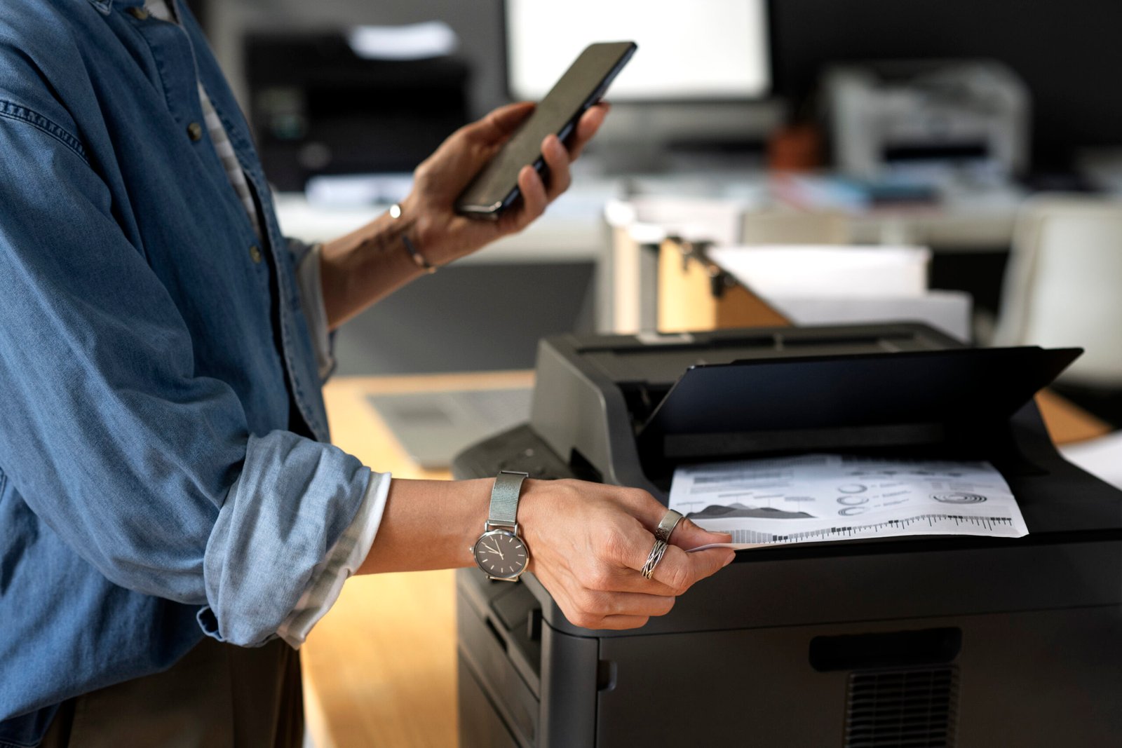 side-view-worker-holding-smartphone